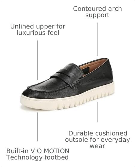 Vionic Mens M Uptown Loafer Black Leather 8.5 M