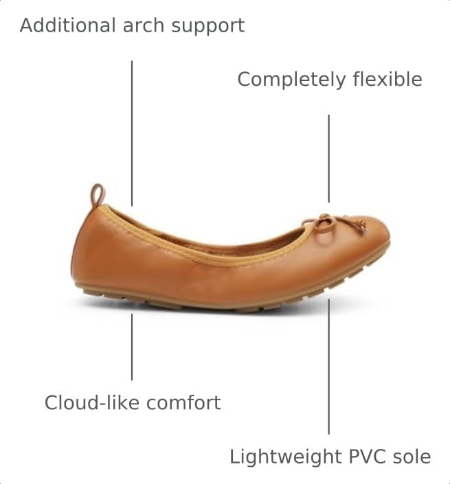 DREAM PAIRS Women's Foldable Bowknot Ballet Flats,Brown,8
