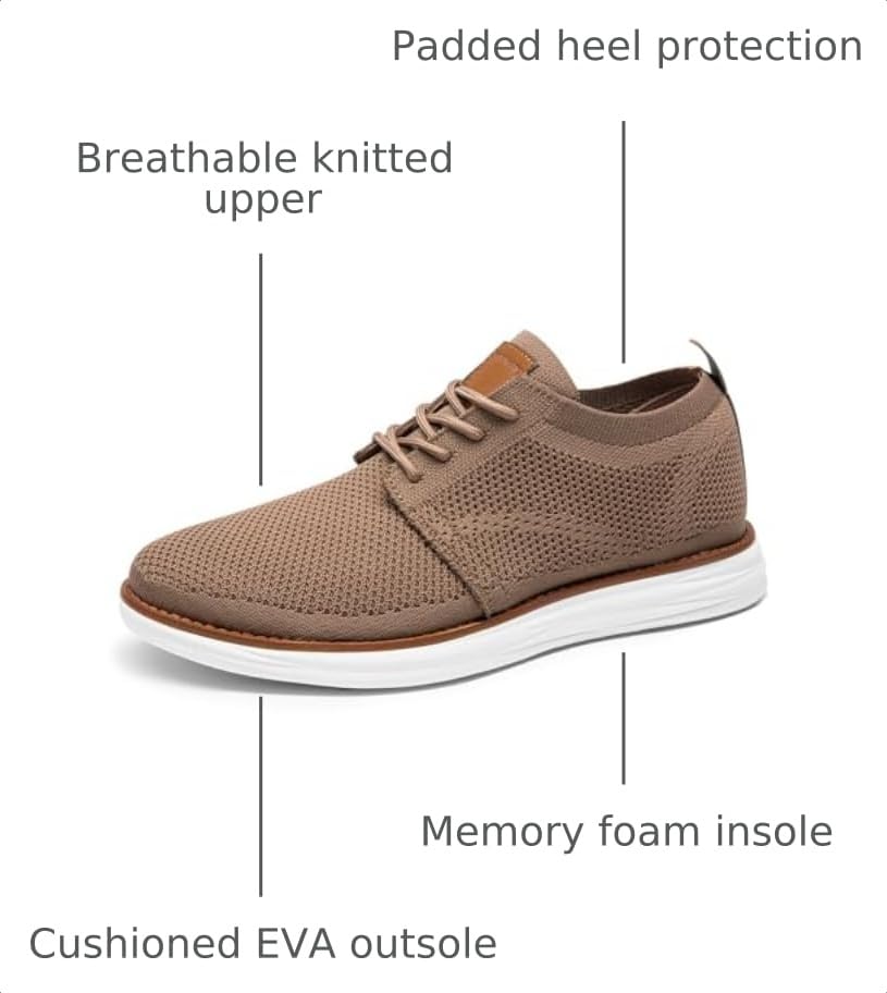 Bruno Marc Men's KnitFlex Breeze Casual Dress Sneakers,Light/Brown,11