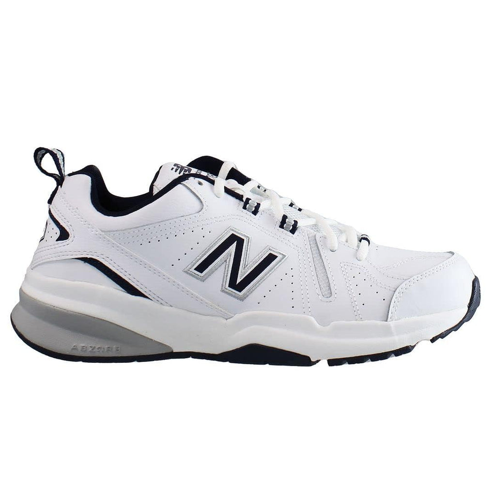 New Balance Men's 608 V5 Casual Comfort Cross Trainer, White/Navy, 10.5 Wide