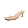Hodeery Women Clear Kitten Heels 2.5 Inch Open Toe Flip Flop Sandals