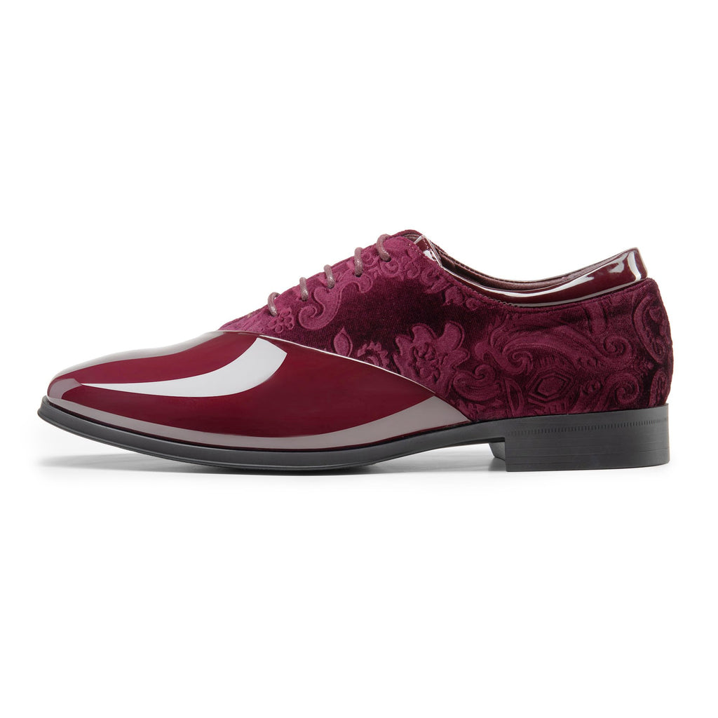 Bruno Marc Men's Dress Tuxedo Patent Formal Oxford,Dark Red,12