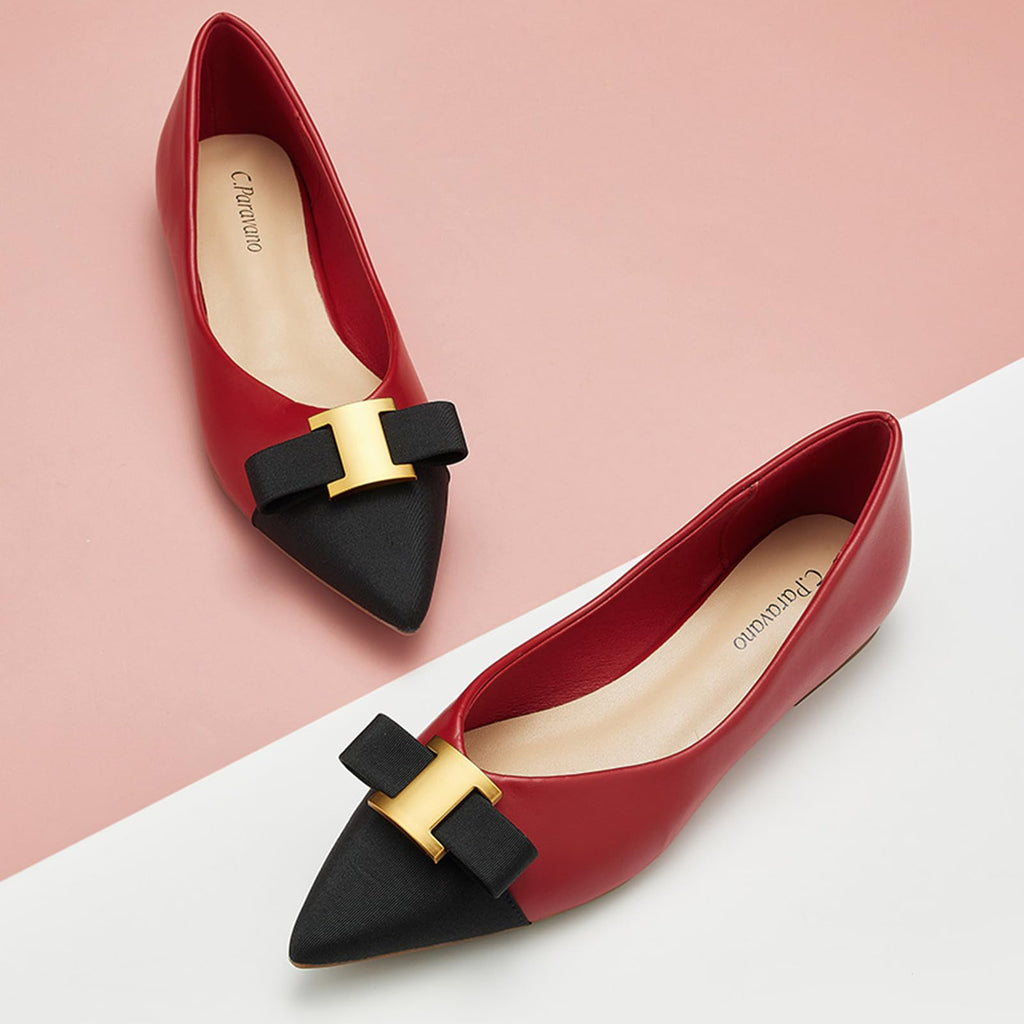 C.Paravano Flats for Women | Pointed Toe Ballet Flats | Dressy Casual Shoes