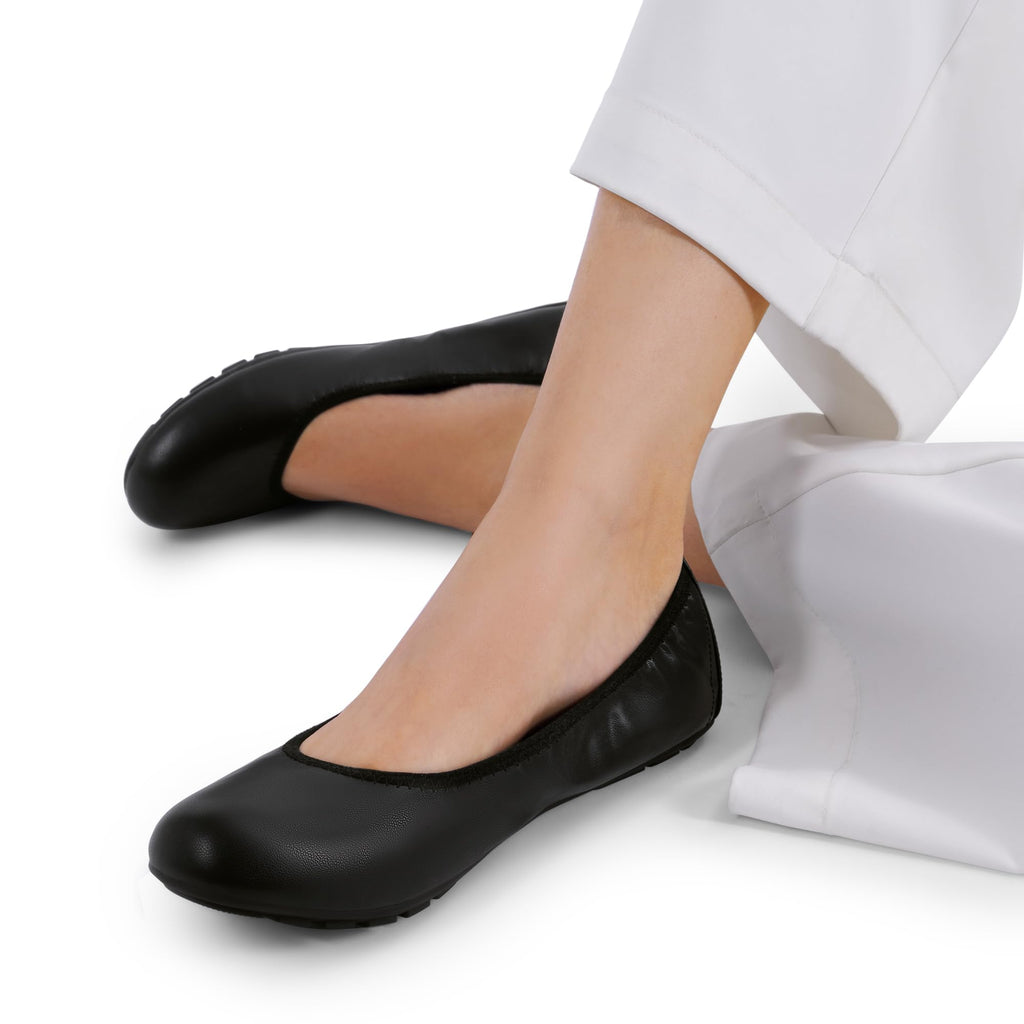 DREAM PAIRS Women Ballet Dressy Foldable Flats,Black,8