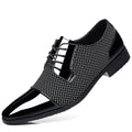 ZUAUOOT Men's Patent Tuxedo Dress Shoes Classic Lace-up Formal Business Shoes Oxfords Grey 40