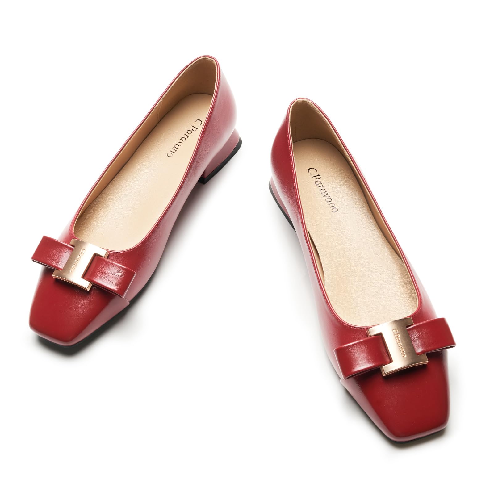 C.Paravano Flats Women | Ballet Flats | Square Toe | Dressy Casual Shoes