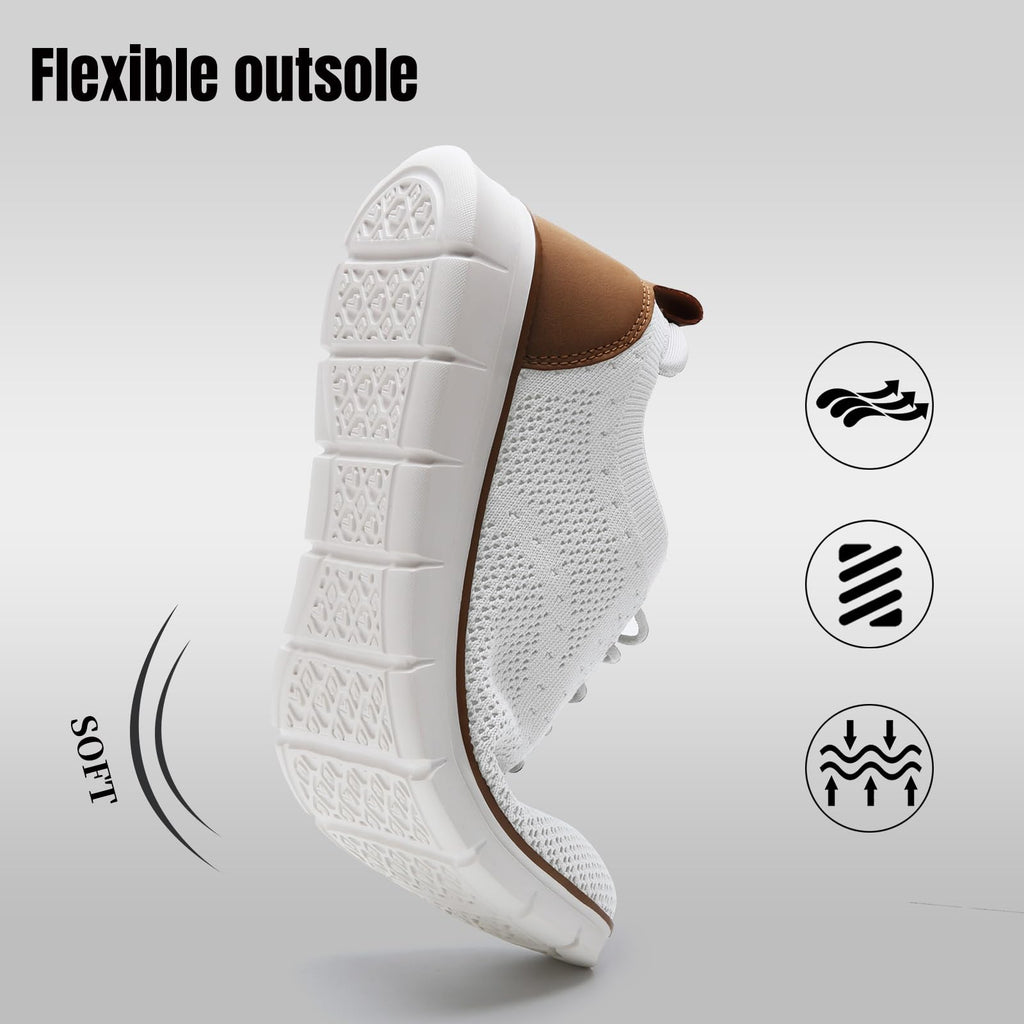 Men's Casual Dress Oxfords Sneakers Business Mesh Breathable Lightweight Walking Shoes Tennis Comfortable Fashion Office White EU43