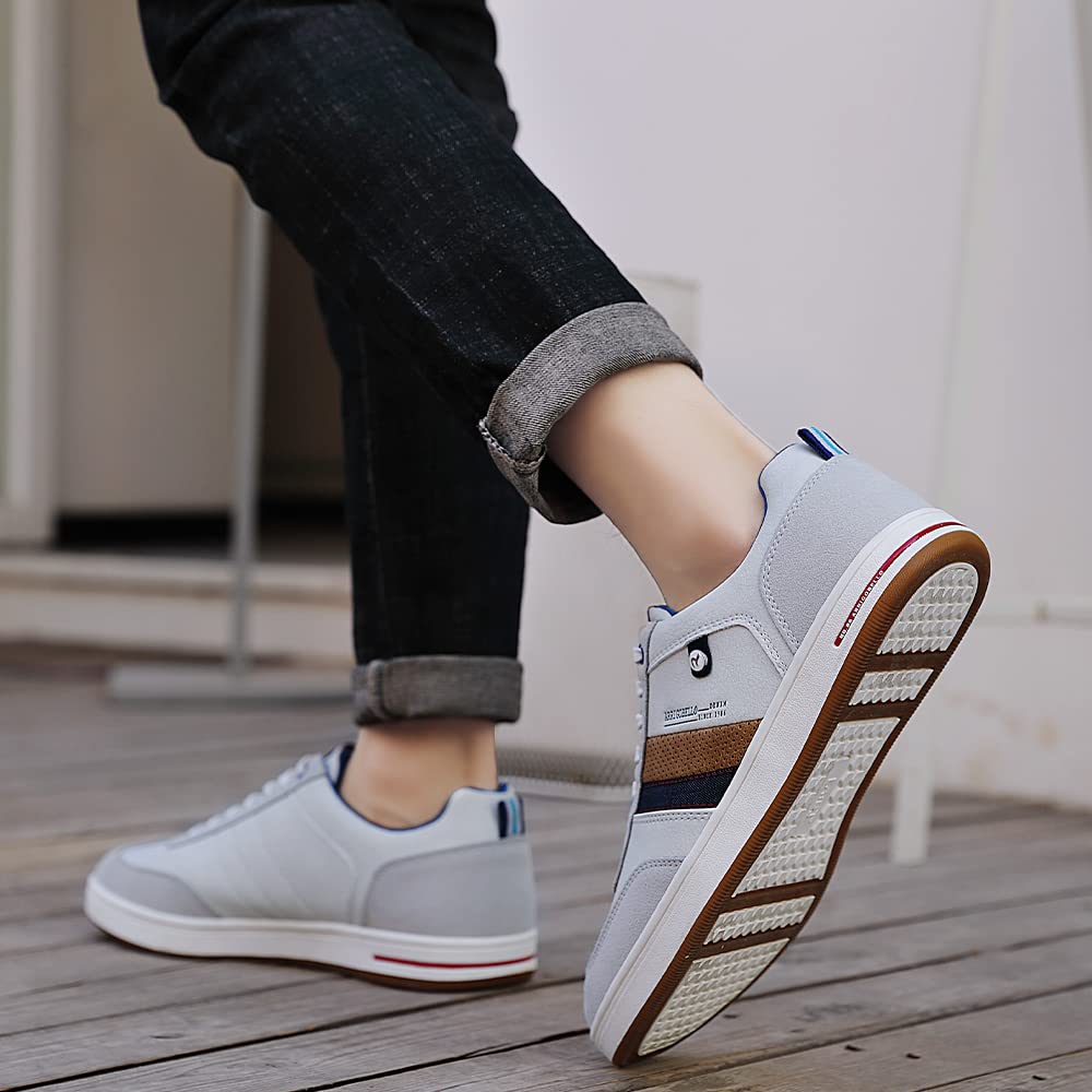 AX BOXING Mens Casual Shoes Fashion Sneakers Breathable Comfort Walking Shoes for Male(Grey, Numeric_10_Point_5)