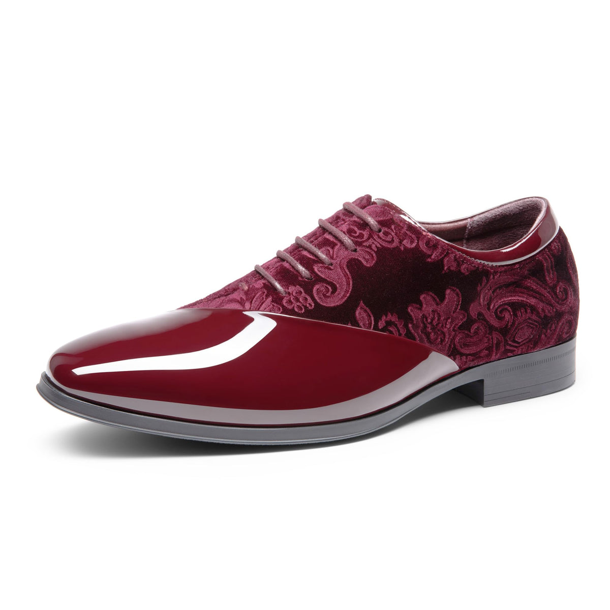 Bruno Marc Men's Dress Tuxedo Patent Formal Oxford,Dark Red,12