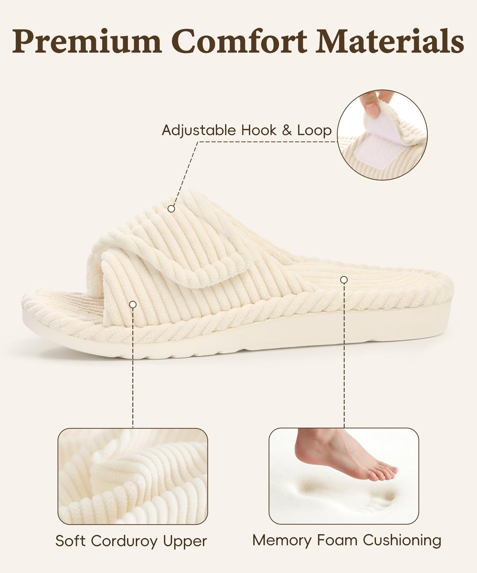 shevalues Women's Orthopedic Slippers Comfortable Arch Support House Shoes