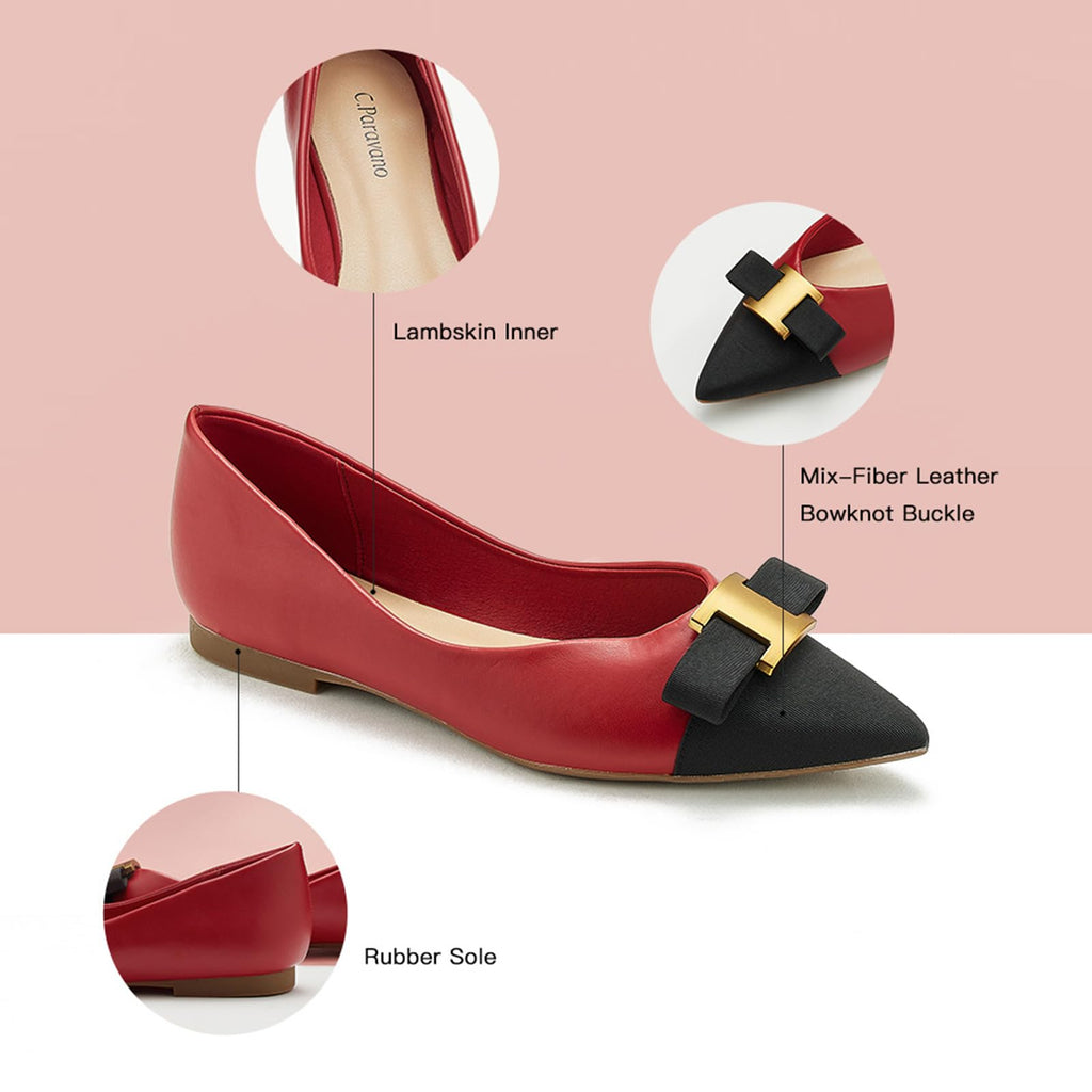 C.Paravano Flats for Women | Pointed Toe Ballet Flats | Dressy Casual Shoes