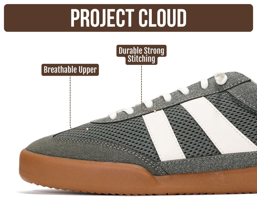 Project Cloud Mens Genuine Leather Slip-On Casual Sneakers (His Verdy)