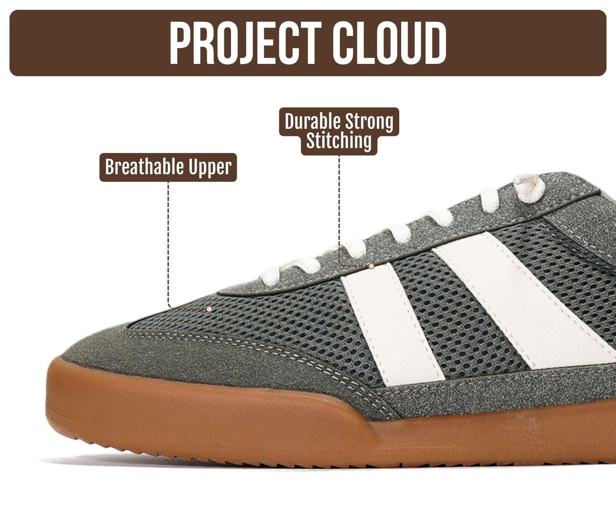 Project Cloud Mens Genuine Leather Slip-On Casual Sneakers (His Verdy)