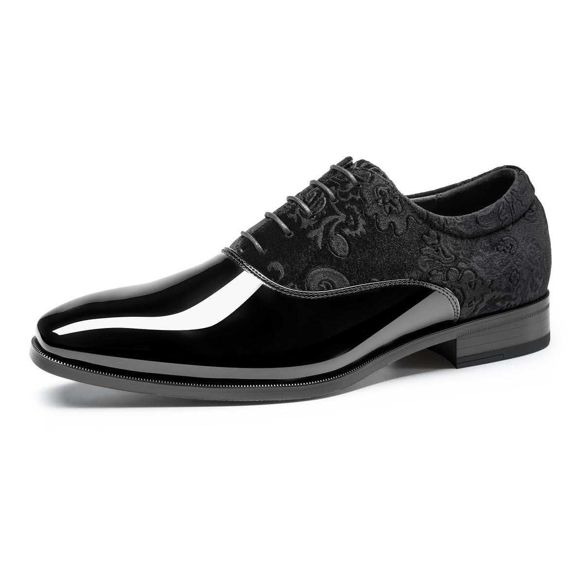 Rihero Men's Black Dress Tuxedo Shoes Formal Patent Oxford Size 8