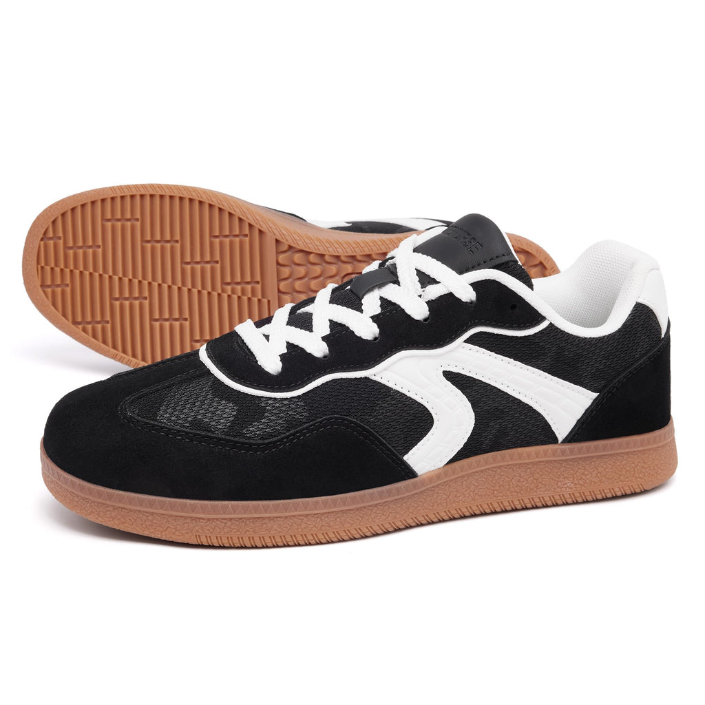 CARENURSE Mens Casual Fashion Sneakers Classic Skate Tennis Shoes Anti Slip Walking Footwear Training Business Breathable Size 10.5 Running Comfort Low Top Outdoor Jogging Dress Skateboarding Black