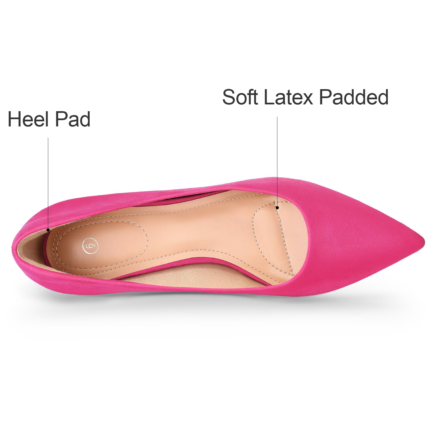 mysoft Women's Kitten Heels Closed Toe Pumps Wedding Dress Shoes Hot Pink