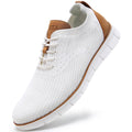 Men's Casual Dress Oxfords Sneakers Business Mesh Breathable Lightweight Walking Shoes Tennis Comfortable Fashion Office White EU43