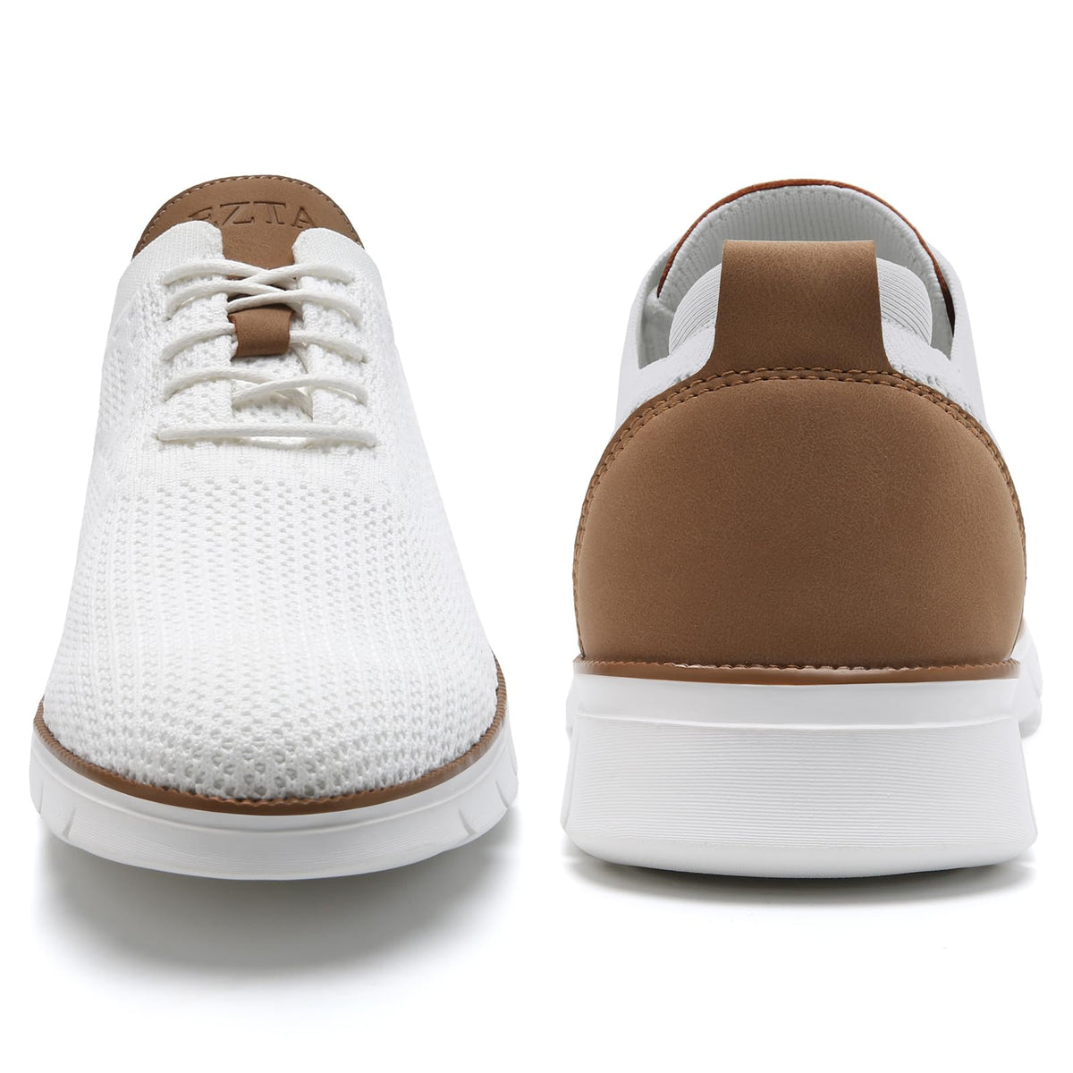 Men's Casual Dress Oxfords Sneakers Business Mesh Breathable Lightweight Walking Shoes Tennis Comfortable Fashion Office White EU43