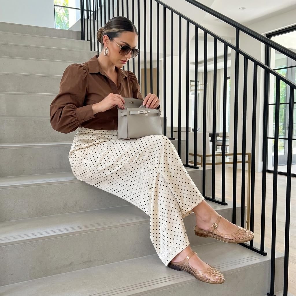 CUSHIONAIRE Java Casual Womens Jelly Flats with Adjustable Strap, Closed Toe Mary Janes Mule Design, Waterproof Jelly Sandals for Women, Mocha 8
