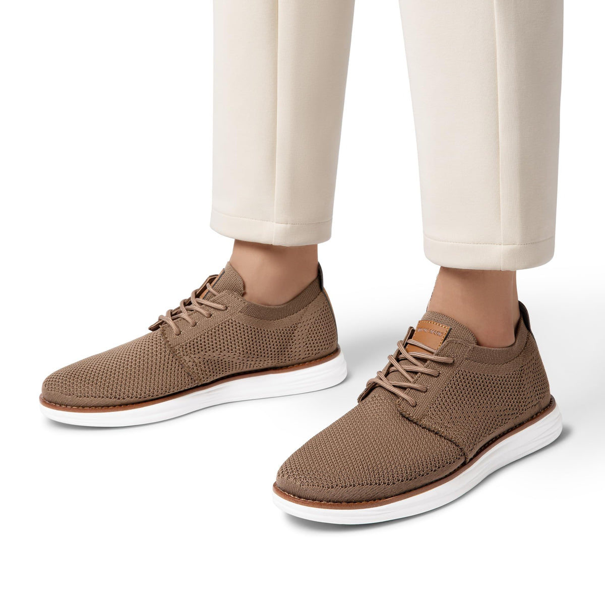 Bruno Marc Men's KnitFlex Breeze Casual Dress Sneakers,Light/Brown,11