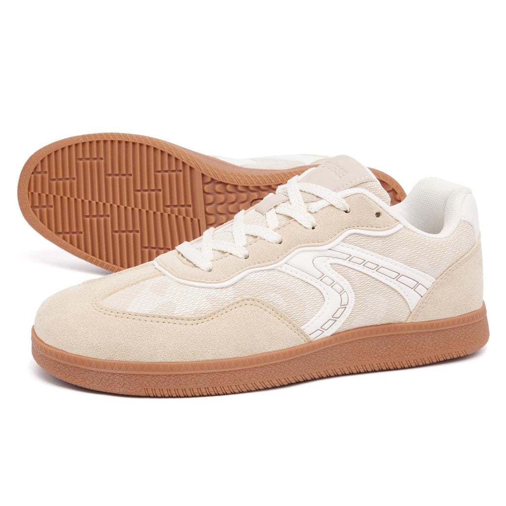 CARENURSE Mens Casual Fashion Sneakers Classic Skate Tennis Shoes Anti Slip Walking Footwear Training Business Breathable Size 10.5 Running Comfort Low Top Outdoor Jogging Skateboarding Light Kakhi