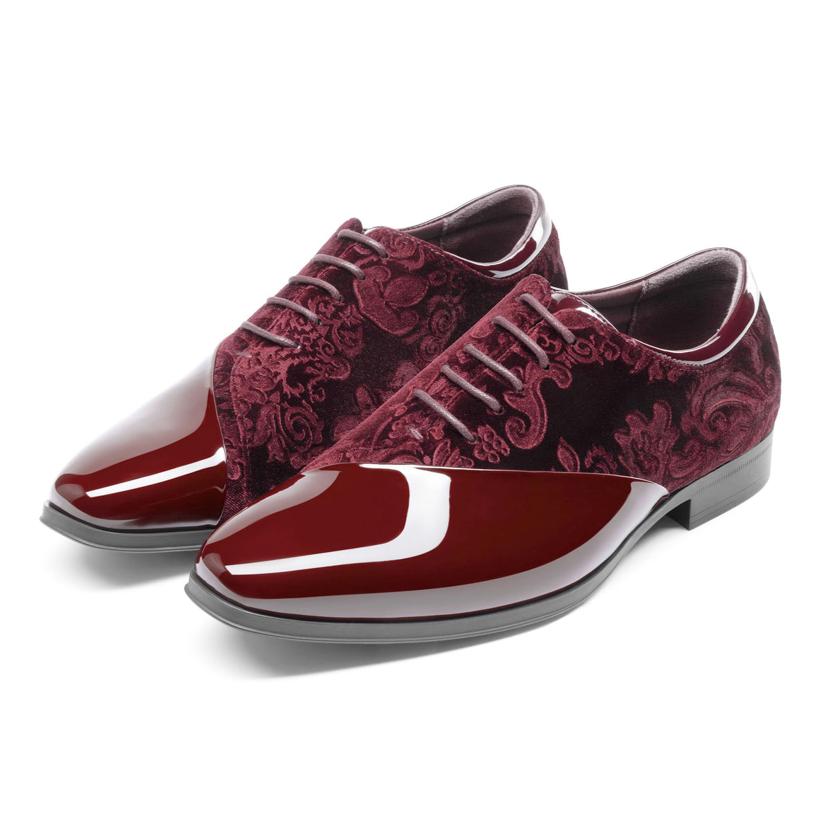 Bruno Marc Men's Dress Tuxedo Patent Formal Oxford,Dark Red,12