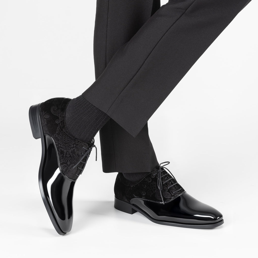 Rihero Men's Black Dress Tuxedo Shoes Formal Patent Oxford Size 8
