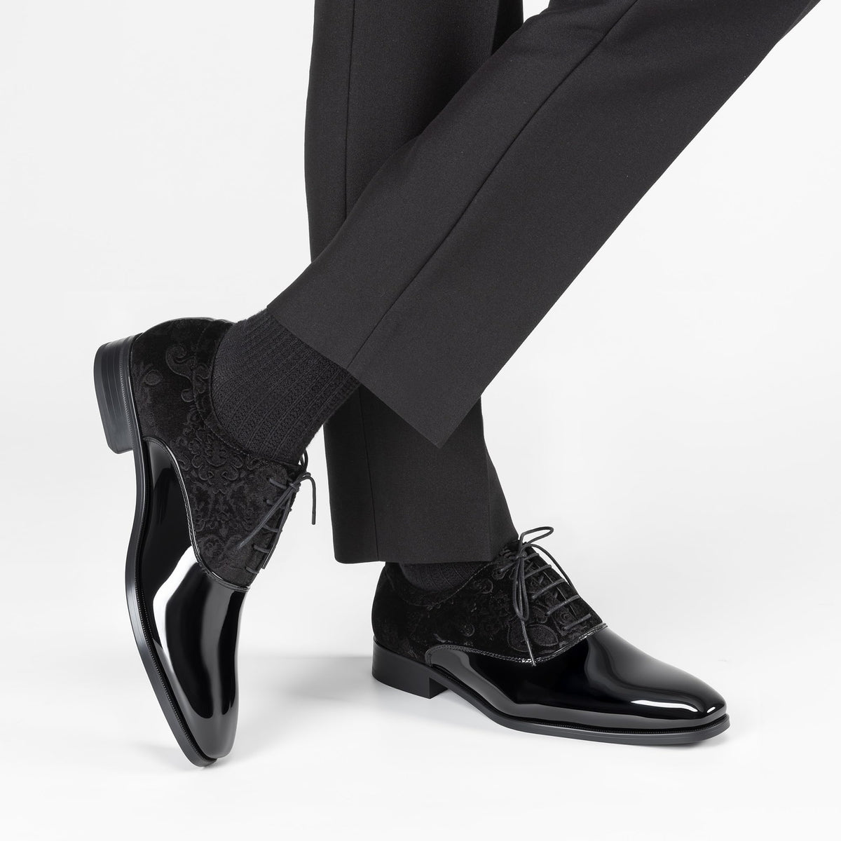 Rihero Men's Black Dress Tuxedo Shoes Formal Patent Oxford Size 8