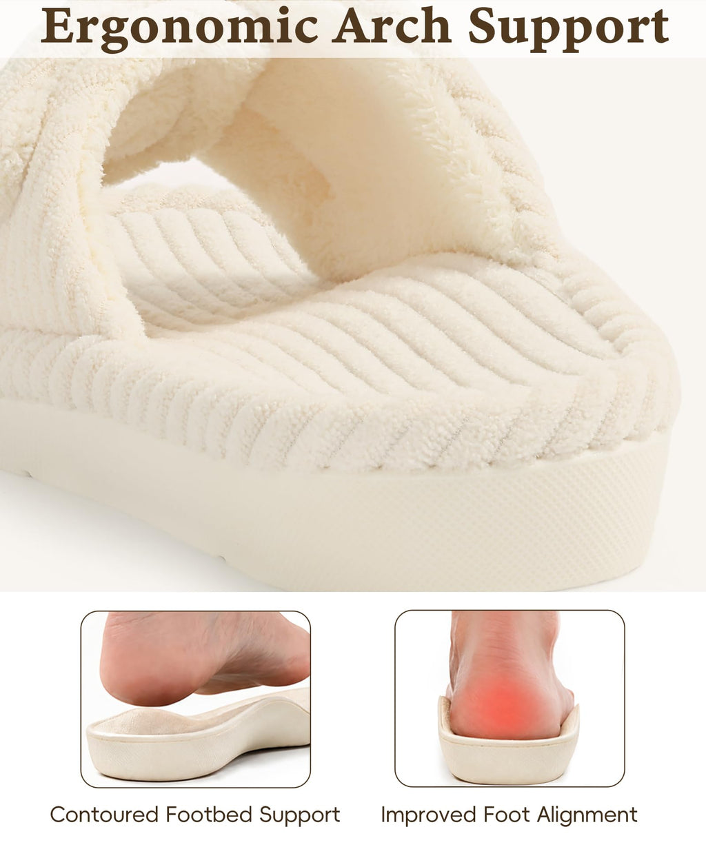 shevalues Women's Orthopedic Slippers Comfortable Arch Support House Shoes