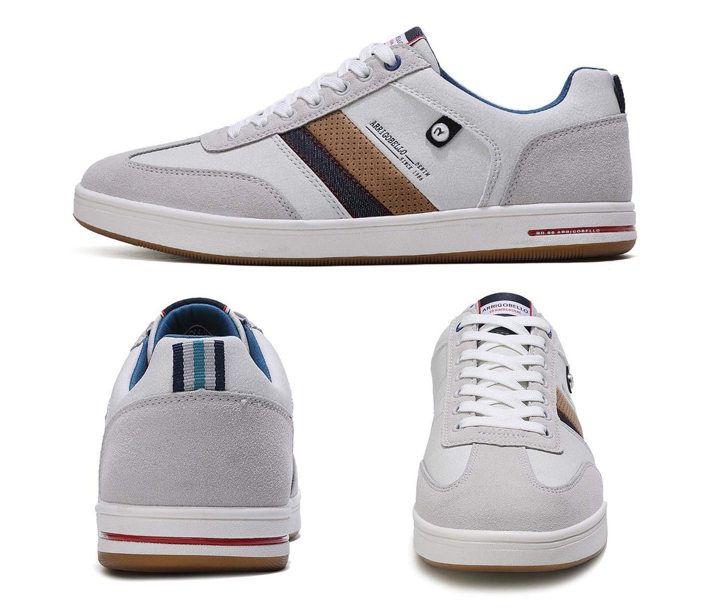 AX BOXING Mens Casual Shoes Fashion Sneakers Breathable Comfort Walking Shoes for Male(Grey, Numeric_10_Point_5)