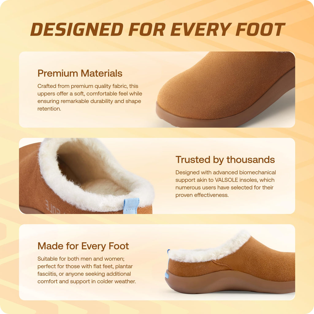 VALSOLE Orthopedic Slippers for Women and Men,Arch Support House Shoes, 220+ Lbs Plantar Fasciitis Flat Feet Slippers, Comfort Slippers for Indoor Outdoor