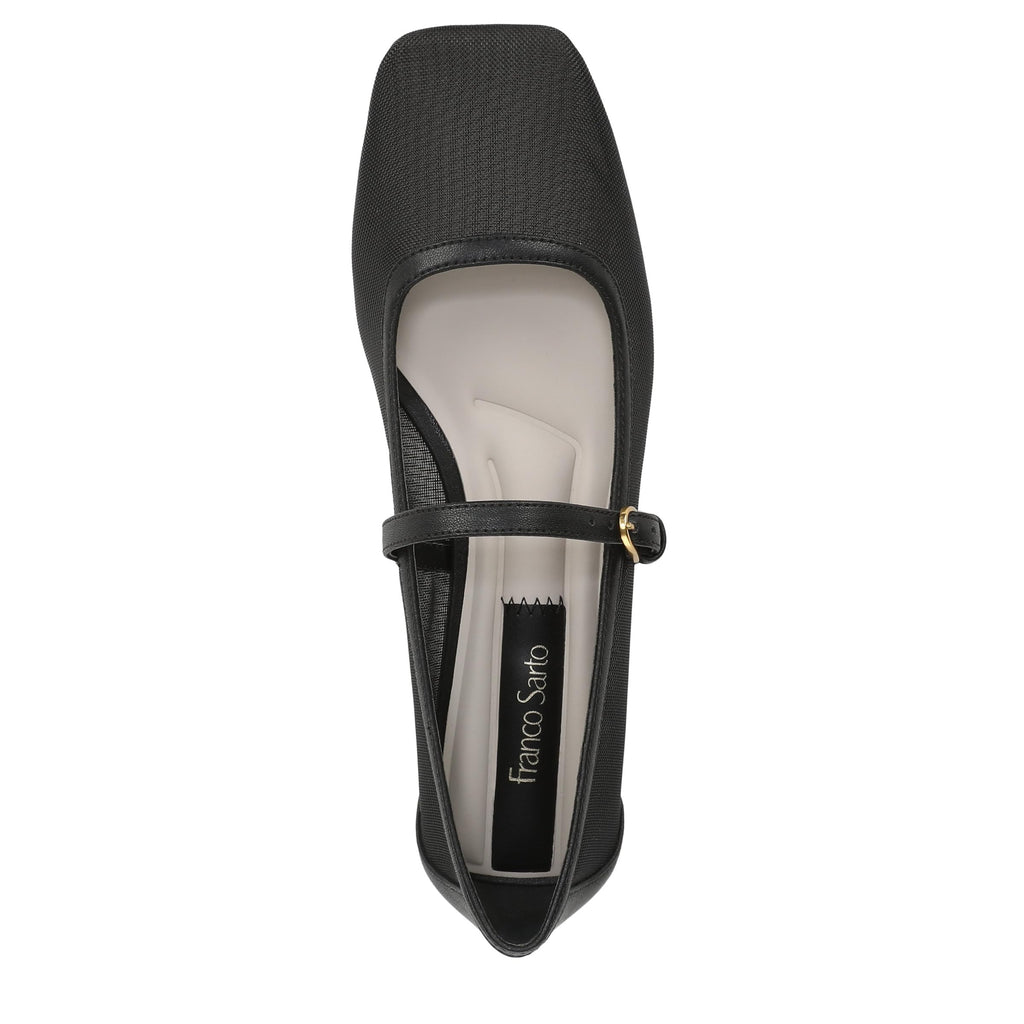 Franco Sarto Women's Tinsley Mary Jane Flat Black Mesh 8.5 M