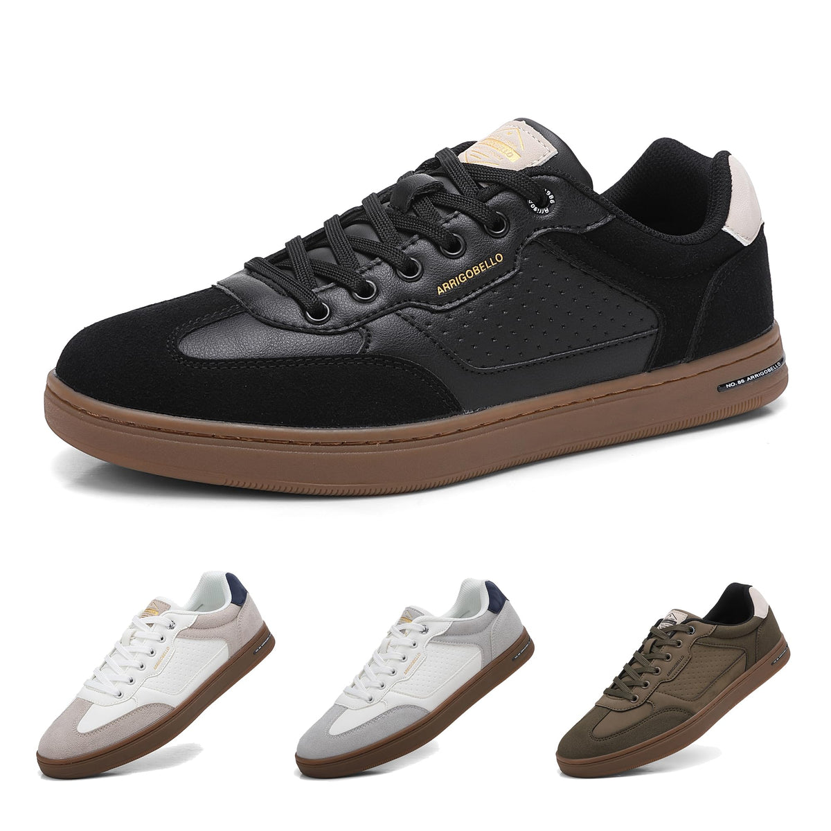 AX BOXING Mens Casual Shoes Fashion Sneakers Breathable Comfort Walking Shoes for Male (Classic Black, 10.5)