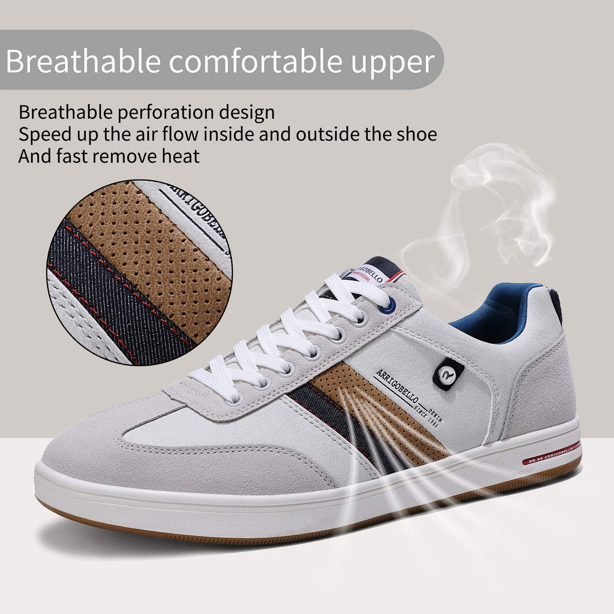 AX BOXING Mens Casual Shoes Fashion Sneakers Breathable Comfort Walking Shoes for Male(Grey, Numeric_10_Point_5)