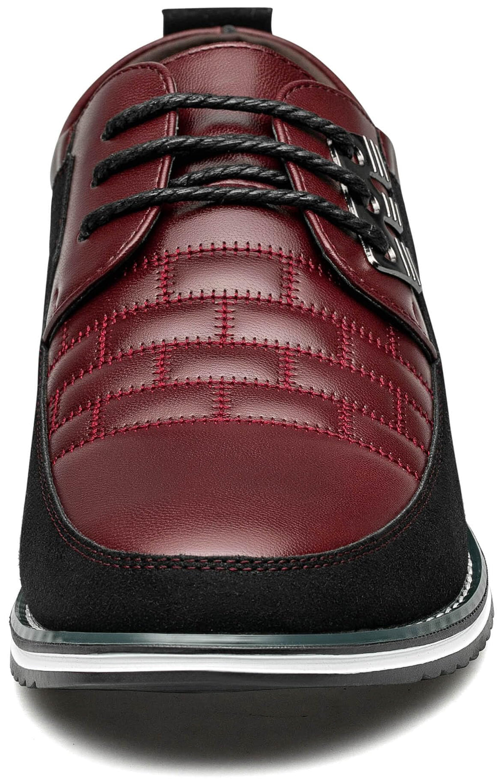 Mens Dress Shoes Comfort Business Oxford Shoes Fashion Casual Dress Sneakers Office Working Derby Shoe Wine Red, 9.5 US