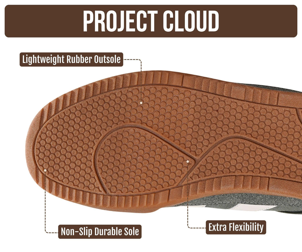 Project Cloud Mens Genuine Leather Slip-On Casual Sneakers (His Verdy)