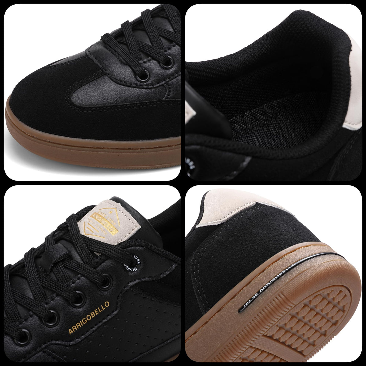 AX BOXING Mens Casual Shoes Fashion Sneakers Breathable Comfort Walking Shoes for Male (Classic Black, 10.5)