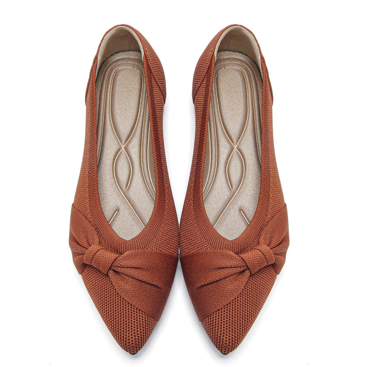 HIULYCENCE Pointed Toe Flats for Women Ballet Flats Nude US9