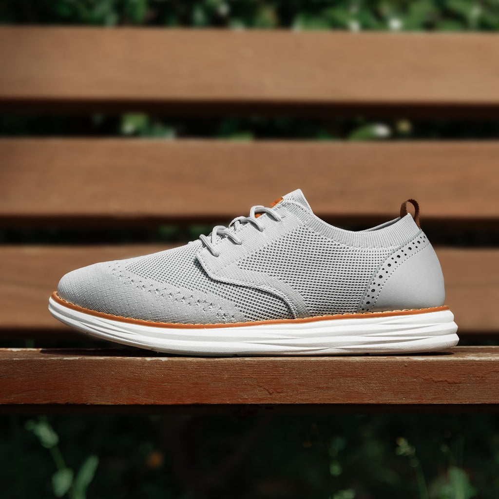 Bruno Marc Men's KnitFlex Craft Mesh Oxfords Sneakers,6-Grey,10.5