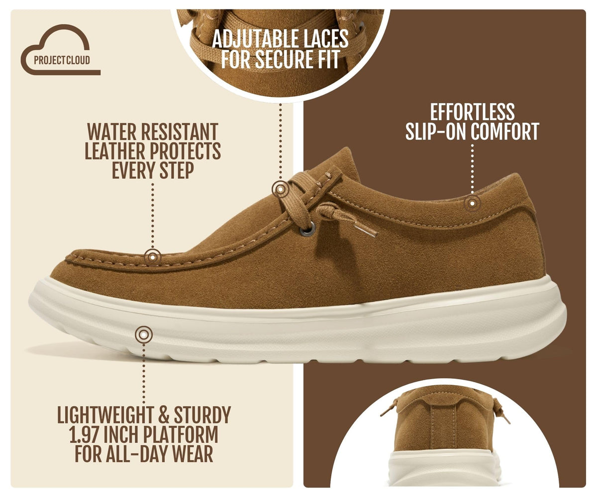 Project Cloud Genuine Leather Loafers for Men - Non-Slip Mens Shoes (Dante)