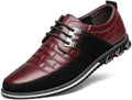 Mens Dress Shoes Comfort Business Oxford Shoes Fashion Casual Dress Sneakers Office Working Derby Shoe Wine Red, 9.5 US
