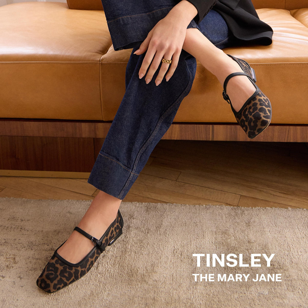 Franco Sarto Women's Tinsley Mary Jane Flat Black Mesh 8.5 M